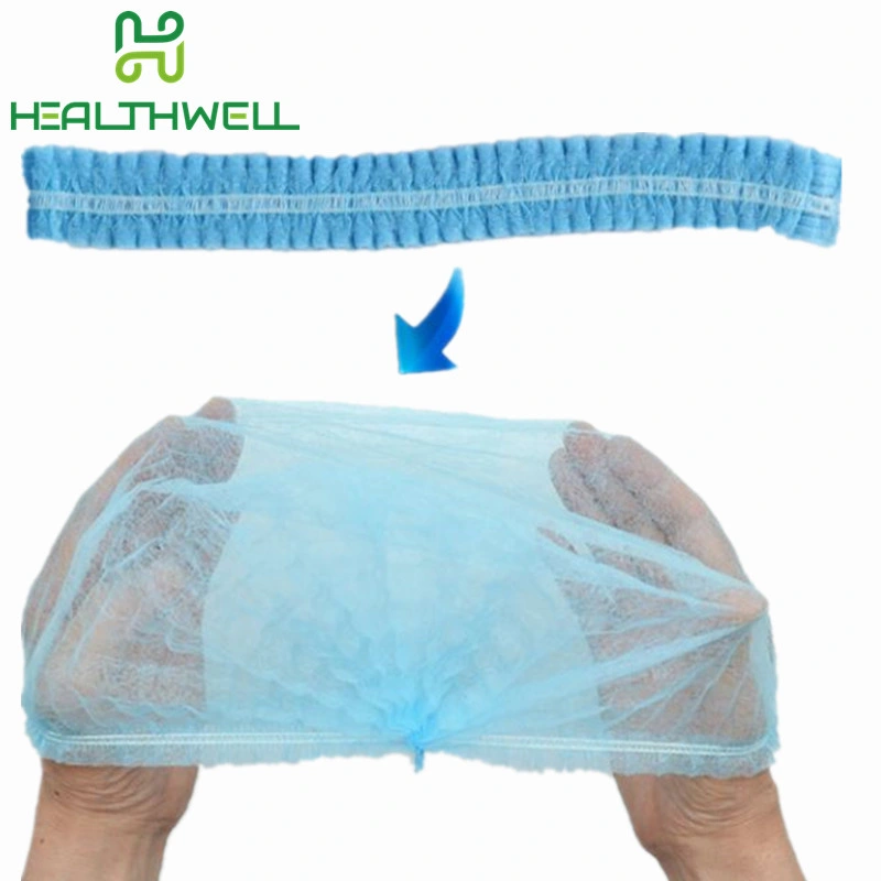 High-Quality Protective Disposable Non Woven Blue Color Bouffant Clip Mob Cap