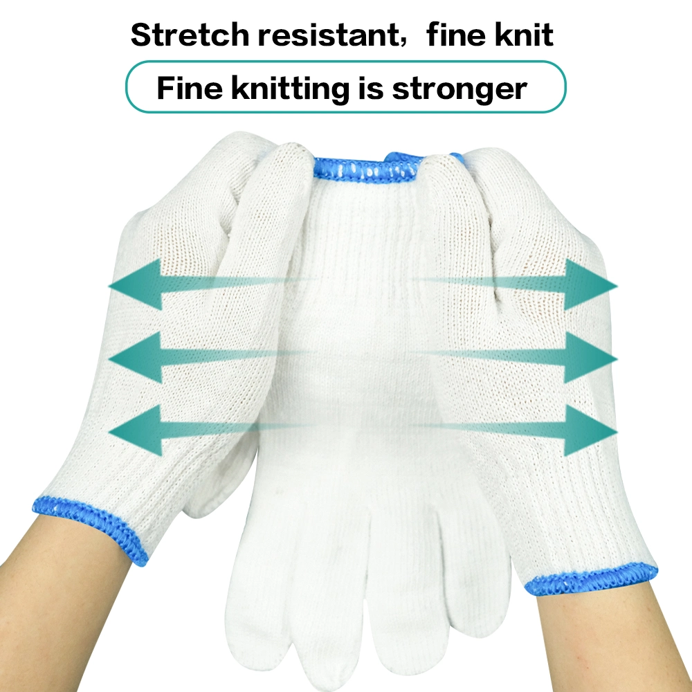 China Wholesale 10/7gauge Safety/Work Glove Industrial/Working Hand Guantes White Cotton Knitted Gloves