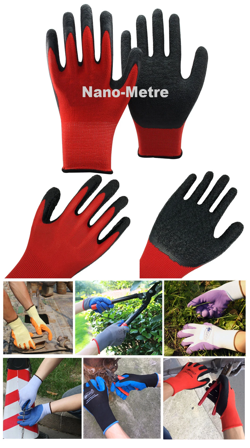 Nmsafety 13G Polyester Latex Coated Maintenance Safety Work Glove