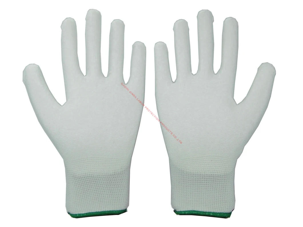 13 Polyester White PU Palm Coated Household Electric Hand Work Gloves