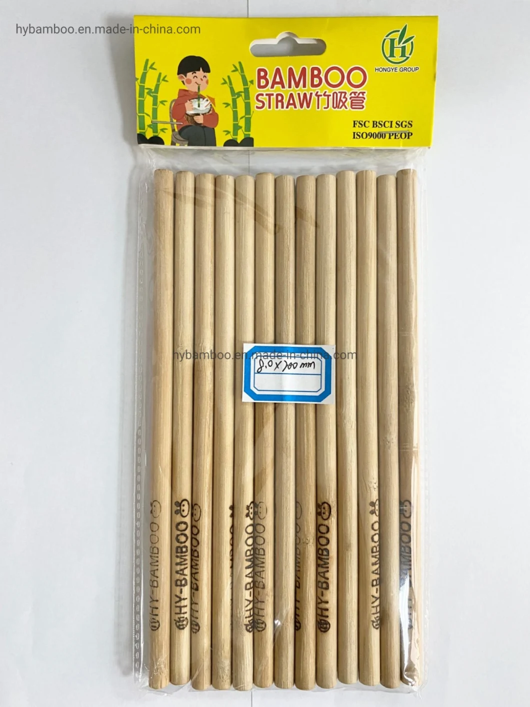 Disposable Bamboo Straw Hot Sale Eco-Friendly Product 6.2*200 mm